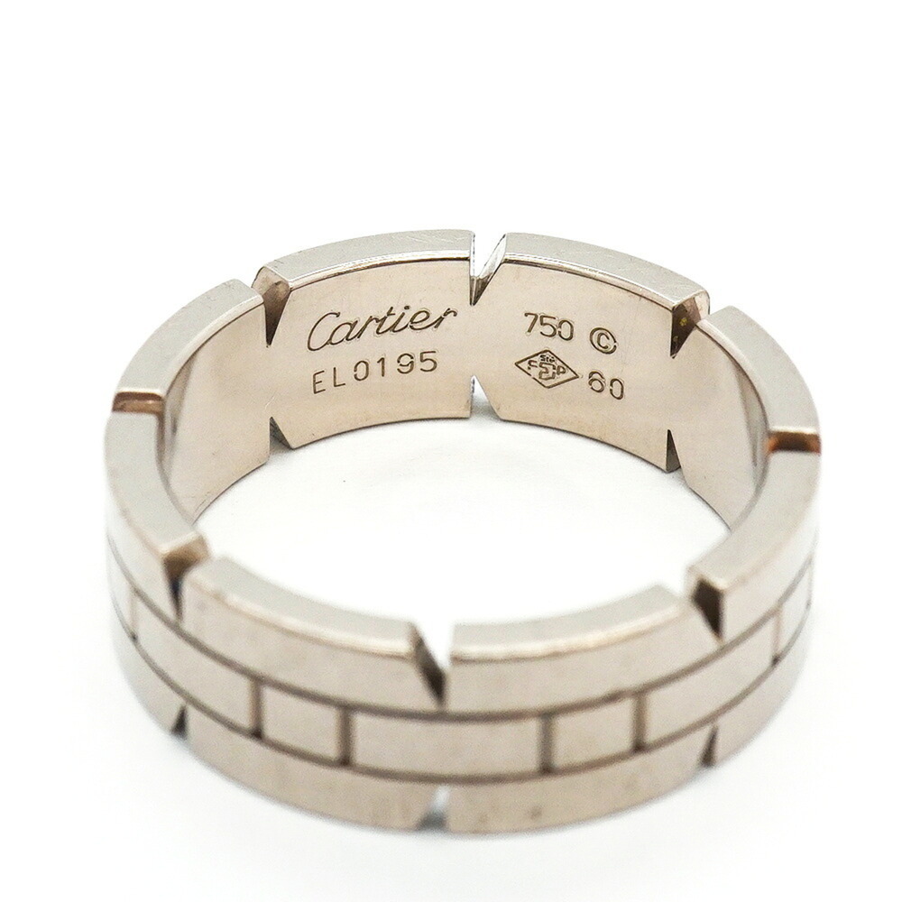 Cartier Tank Française Ring, 18K White Gold, Size 60, Men's - Picture 4 of 8